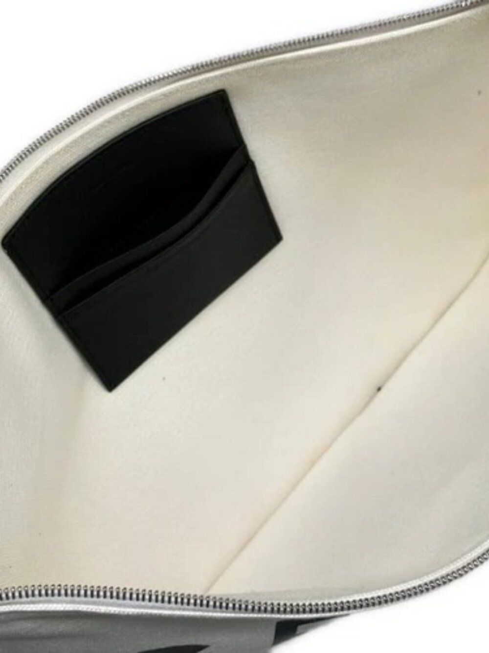 CELINE - Cream Black Canvas Clutch Bag - Picture 7 of 15